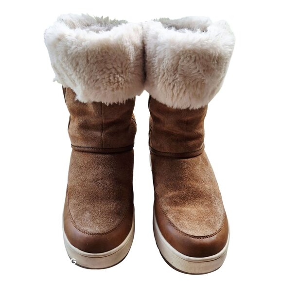 Koolaburra By UGG Womens Brown Suede & Faux Shearling Winter Boots Size 8 Side Z - Picture 1 of 12